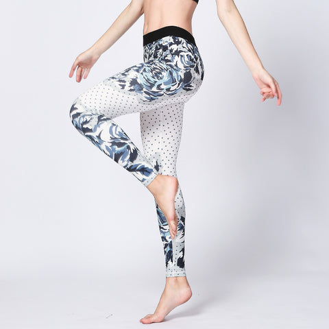 Printed Yoga Ankle-Length Pants Outdoor Sporty Jogging Quick Dry Fitness Fitting Stretchable Women Activewear