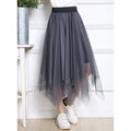 Img 1 - Niche Mesh Dress Stretchable Elastic Waist Flare Skirt