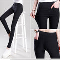 Img 1 - Women Outdoor Long Pants Stretchable Plus Size Slim-Look Thin High Waist Slim-Fit Pants