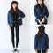 Img 1 - Harajuku BFDenim Jacket Korean Mid-Length Plus Size Slim Look Long Sleeved Denim Women