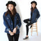 Img 2 - Harajuku BFDenim Jacket Korean Mid-Length Plus Size Slim Look Long Sleeved Denim Women