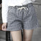 Img 1 - Chequered Summer Casual Gym Women Home All-Matching Elastic Waist Plus Size Beach Pajamas Shorts