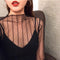 Img 7 - Sexy See Through Lace Translucent Long Sleeved Mesh Undershirt T-Shirt Tops Women