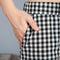 Img 3 - Summer Loose Black White Chequered Wide Leg Pants Casual Shorts Women Korean Cotton Blend Textured Plus Size Elastic