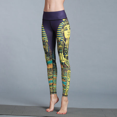 Printed Yoga Ankle-Length Pants Outdoor Sporty Jogging Quick Dry Fitness Fitting Stretchable Women Activewear