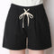 Img 6 - Loose Line A-Line Wide Leg Shorts Women Casual Pants Hot Cotton Blend Slim Look Track Summer
