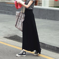 Img 1 - Summer Korean Modal Cotton  A-Line Women High Waist Black Slim-Look A-Line Length Skirt