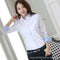 Img 1 - White Blouse Korean Elegant Feminine Slim Look Student Formal Long Sleeved Shirt Blouse