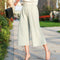 Img 2 - Korean Slim-Look Pleated Wide Leg Pants Student Cropped Loose Casual Summer Culottes