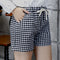 Img 3 - Chequered Summer Casual Gym Women Home All-Matching Elastic Waist Plus Size Beach Pajamas Shorts