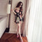 Img 4 - Plus Size  Summer Korean V-Neck Printed High Waist Slim Look Mid-Length Chiffon Dress Women Dress