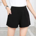 Img 2 - Chiffon Loose High Waist Pocket Wide Leg Shorts Women Thin Zipper Plus Size Slim Look A-Line Suits Culottes Summer