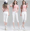 IMG 116 of Cropped Pants Women Summer Thin Slim-Fit Casual Black Slim Look Three Quarter Plus Size Pocket Pencil Pants