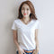 Img 5 - Korean Short Sleeve T-Shirt Women Summer Slim Look Cotton Solid Colored Round-Neck Tops Korea T-Shirt