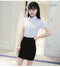 Img 4 - White Blouse Long Sleeved Formal Shirt Slim Look Lapel Cargo Uniform Women Blouse