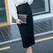 Img 4 - Splitted Hip Flattering Plus Size Summer  Slim Look High Waist Mid-Length Skirt