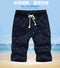 IMG 102 of Summer Men Casual Shorts Young Slim Look Pants Cotton Beach knee length Cropped Pants