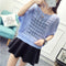 Img 1 - Summer Korean See Through  Knitted Women Plus Size Sunscreen Loose Bat Pullover