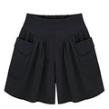 Img 6 - Shorts Women Summer Black High Waist Loose Slim-Look Plus Size All-Matching Wide Leg Casual Pants