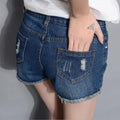 Img 4 - Summer Korean Loose Ripped Denim Shorts Women Plus Size Wide Leg Pants