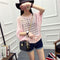 Img 3 - Summer Korean See Through  Knitted Women Plus Size Sunscreen Loose Bat Pullover