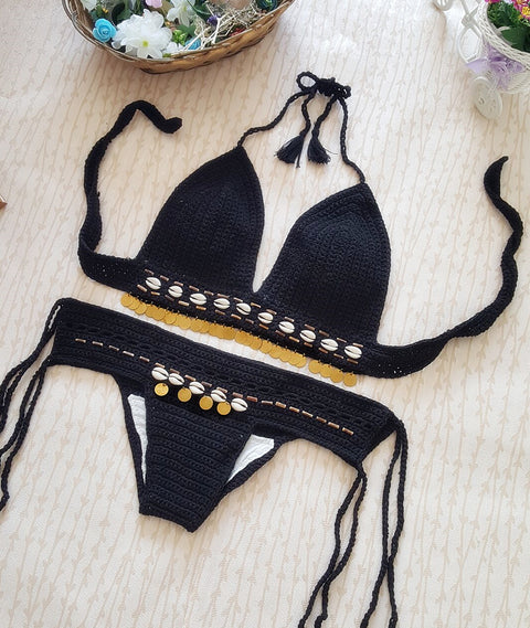 IMG 129 of Europe Vintage Swimsuit Bikini Seashell Summer Beach Women Two Piece Sets Swimwear