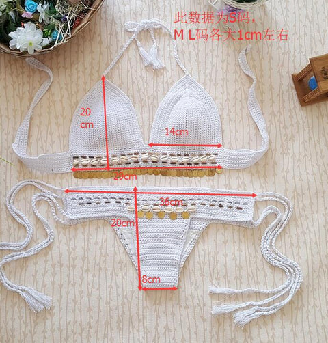 IMG 140 of Europe Vintage Swimsuit Bikini Seashell Summer Beach Women Two Piece Sets Swimwear