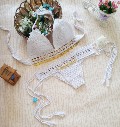 IMG 121 of Europe Vintage Swimsuit Bikini Seashell Summer Beach Women Two Piece Sets Swimwear