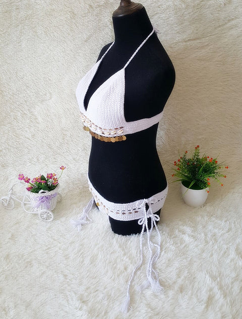 IMG 135 of Europe Vintage Swimsuit Bikini Seashell Summer Beach Women Two Piece Sets Swimwear