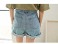 Img 5 - High Waist Denim Shorts Women Summer Loose Slim Look Wide Leg Pants Folded All-Matching Hot Korean