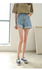 Img 3 - High Waist Denim Shorts Women Summer Loose Slim Look Wide Leg Pants Folded All-Matching Hot Korean