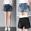 Img 1 - Summer Ripped Denim Shorts Women Burr Hot Pants Plus Size Tricolor Korean