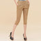 Img 2 - Women Summer Cropped Pants DSlim Look Slim High Waist Thin Plus Size All-Matching Fold Stretchable