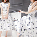Img 6 - Europe Summer Women Korean Printed Mid-Length Sleeveless Slimming Slim-Look A-Line Dress