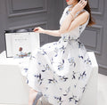 Img 4 - Europe Summer Women Korean Printed Mid-Length Sleeveless Slimming Slim-Look A-Line Dress