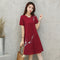 Img 9 - Women Summer Korean Loose Trendy Elegant Short Sleeve Mid-Length Dress