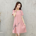 Img 8 - Women Summer Korean Loose Trendy Elegant Short Sleeve Mid-Length Dress
