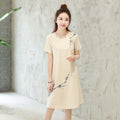 Img 6 - Women Summer Korean Loose Trendy Elegant Short Sleeve Mid-Length Dress