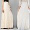 Img 2 - Popular Europe Slim Look High Waist See Through  Lace Skirt Mid-Length Flare Skirt