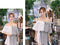 Img 5 - Slim Look Korean Sexy Tube Bare Shoulder Mix Colours Slip Dress Striped Short Sleeve Student Dress