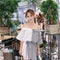 Img 9 - Slim Look Korean Sexy Tube Bare Shoulder Mix Colours Slip Dress Striped Short Sleeve Student Dress