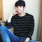 Img 7 - Men Trendy Loose Korean Student Three-Quarter Length Sleeves Striped  T-Shirt