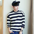 Img 4 - Summer Striped Loose Korean Three-Quarter Length Sleeves Mid-Length T-Shirt Trendy Men T-Shirt