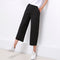 Img 2 - Thin High Waist Wide Leg Women Slim-Look Black Student Korean Ankle-Length Loose Casual Long Straight Pants