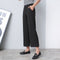 Img 1 - Thin High Waist Wide Leg Women Slim-Look Black Student Korean Ankle-Length Loose Casual Long Straight Pants