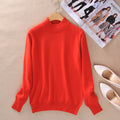 Solid Colored Half-Height Collar Sweater Women Minimalist Matching Short Pullover Long Sleeved Outerwear