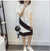 Img 1 - Women Korean Loose Plus Size Slim-Look Bare Shoulder Mid-Length A-Line Summer Dress