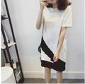 Img 6 - Women Korean Loose Plus Size Slim-Look Bare Shoulder Mid-Length A-Line Summer Dress