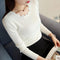 Sweater Women Long Sleeved Lotus Short Korean Solid Colored Matching Outerwear