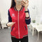 Vest Zipper Short Long Sleeved Women  Upsize Plus Size Jacket Baseball Jersey Outerwear